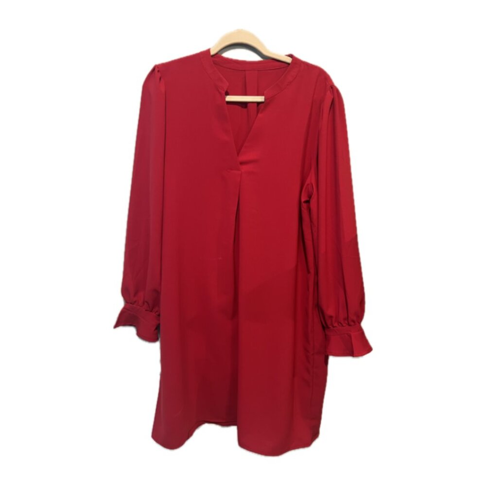 Elegant Red Shift Dress